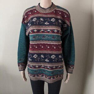 Vintage Daniel Hechter fair Isle knit crewneck sweater, women's medium